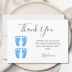 Babyvoetjes Tweeling Jongens Baby Shower Bedankkaart