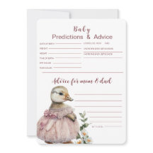 Babyvoorspellingen & Advieskaart | Baby Shower Spe