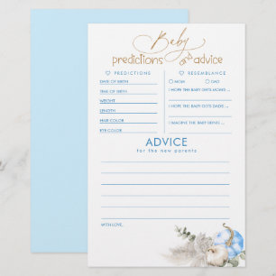 Babyvoorspellingen en -advies Baby Shower-spel