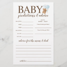 Babyvoorspellingen en advies Blauwe teddybeer spel Flyer