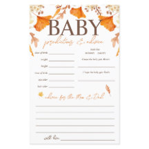 Babyvoorspellingen en -advies Fall Baby Shower-spe