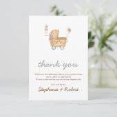 Babywagen Baby Shower Bedankt (Staand voorkant)