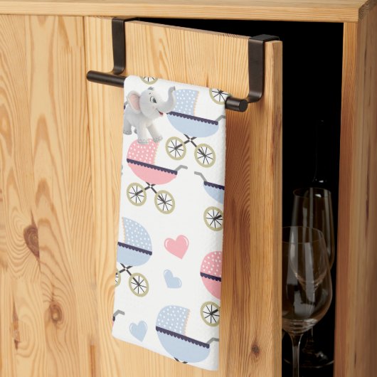 Babywagen Olifant Keuken Handdoek (Derde Gevouwen)