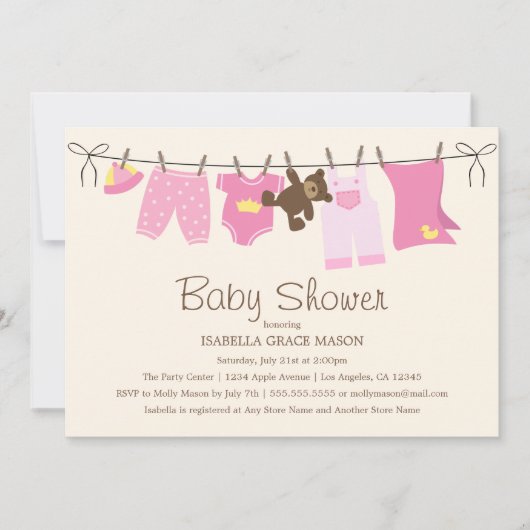 Babywasgoed | Roze/bruin Kaart (Voorkant)