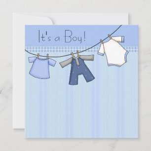 Babywaslijn Jongensbabykleertjes Baby Shower Kaart