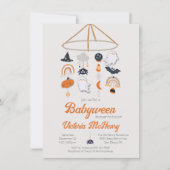 BabyWeen Halloween Ghost Mobile Baby shower Kaart (Voorkant)