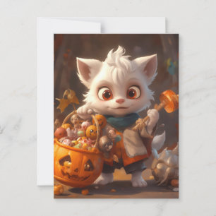 Babywerewolf met mandje snoep ansichtkaart briefkaart