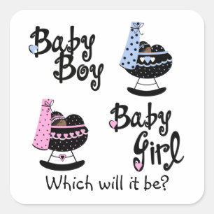 Babywieg Afrikaans-Amerikaanse geslacht onthulling Vierkante Sticker