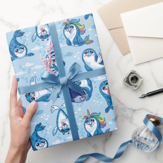 Babyzeehonden Cadeaupapier (Geschenken)