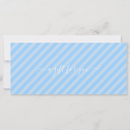 Babyzittend blauw cadeaubon Voucher-certificaat (Achterkant)