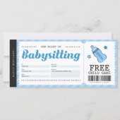 Babyzittend blauw cadeaubon Voucher-certificaat (Voorkant)