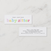 Babyzittend en kinderopvang -  mini visitekaartje (Voorkant / Achterkant)