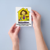 Babyzittend. Kinderopvang. Dagelijkse zorg Flyer (Hand)