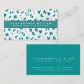 Babyzittend kinderopvangpatroon | Turquoise Visitekaartje (Voorkant / Achterkant)