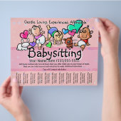 Babyzittend.Kinderzorg.Dagelijkse zorg.Aangepaste Flyer (Hand)