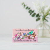 Babyzittend. Kinderzorg. Dagenzorg. Aangepaste tek Visitekaartje (Staand voorkant)