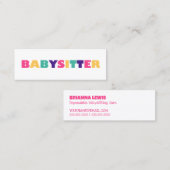 Babyzittend Mini Visitekaartje (Voorkant / Achterkant)