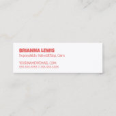 Babyzittend Mini Visitekaartje (Achterkant)