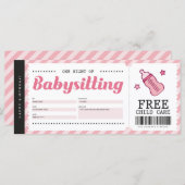 Babyzittend Roze Cadeaus Coupon Voucher Certificat (Voorkant / Achterkant)