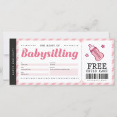 Babyzittend Roze Cadeaus Coupon Voucher Certificat (Voorkant)