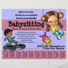 Babyzittend.  sjabloon dagzorg flyer