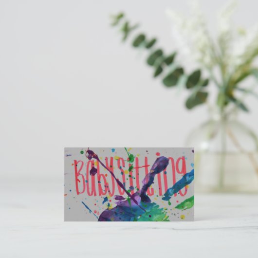 Babyzittend Visitekaartje (Staand voorkant)