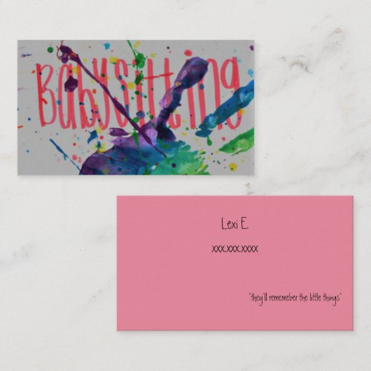 Babyzittend Visitekaartje (Voorkant / Achterkant)