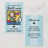 Babyzittende kinderverzorger 2 visitekaartje (Voorkant / Achterkant)