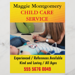 Babyzittende kinderverzorger Adverteren brochure