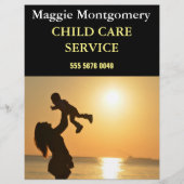 Babyzittende kinderverzorger Adverteren brochure (Achterkant)