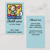 Babyzittende kinderverzorging kinderverzorger over visitekaartje (Voorkant / Achterkant)