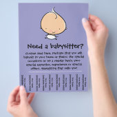 Babyzittende reclamebroeklade flyer (Hand)