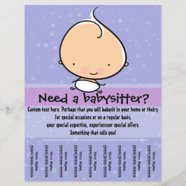 Babyzittende reclamebroeklade flyer