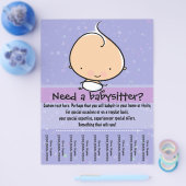 Babyzittende reclamebroeklade flyer (Enkel)
