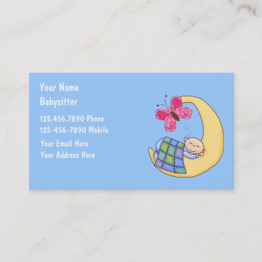 Babyzittende Visitekaartjes (Voorkant)