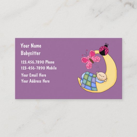 Babyzittende Visitekaartjes (Voorkant)