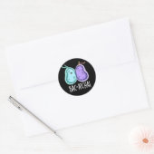 Bac-atcha Funny Bacteria Pun Dark BG Ronde Sticker (Envelop)