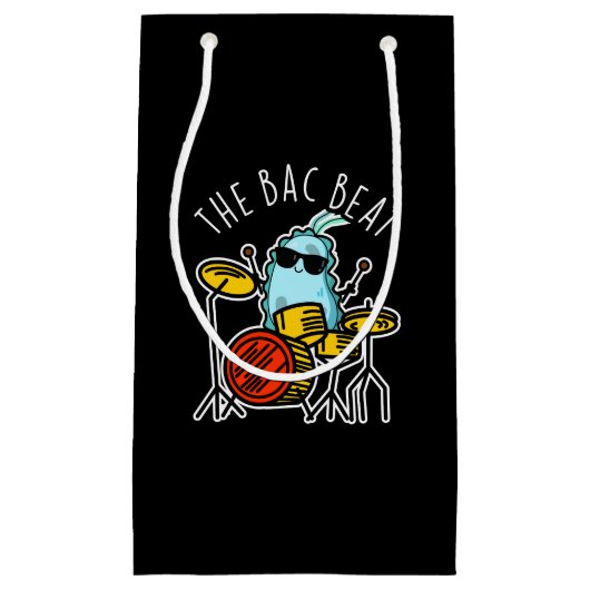Bac Beat Funny Drummer Bacteria Pun Dark BG Klein Cadeauzakje (Voorkant)
