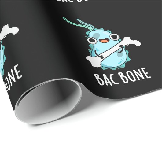 Bac Bone Funny Bacteria Pun Dark BG Cadeaupapier (Rol Hoek)
