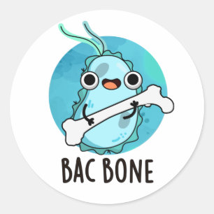 Bac Bone Funny Bacteria Pun Ronde Sticker