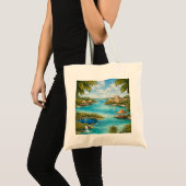 Bacalar Lagune Tropisch Paradijs Tote Bag (Voorkant (product))