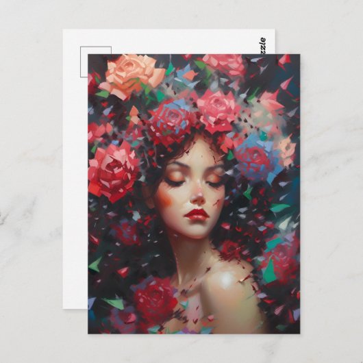 Baccara-Roos Briefkaart (Voorkant / Achterkant)