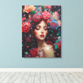 Baccara-Roos Canvas Afdruk (Insitu (Houten vloer))