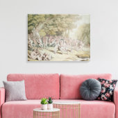 Bacchanalia (pen, inkt en w/c) canvas afdruk (Insitu (Woonkamer))