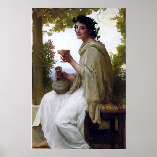 Bacchante door William-Adolphe Bouguereau Poster (Voorkant)