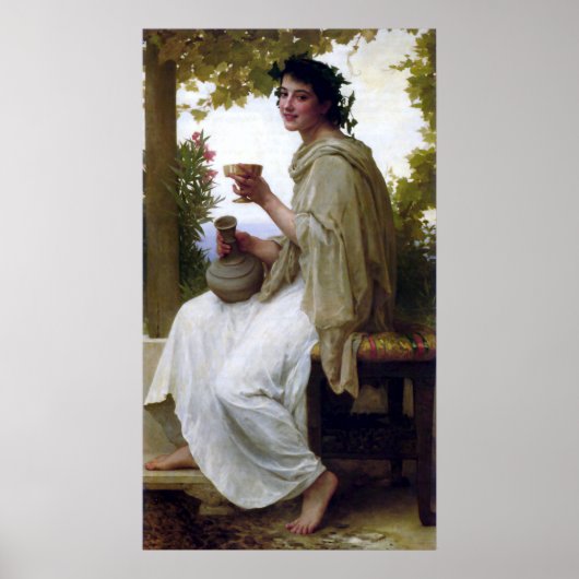 Bacchante door William-Adolphe Bouguereau Poster (Voorkant)