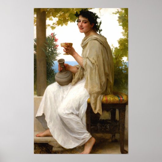 Bacchante door William Bouguereau Poster (Voorkant)