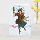 Bacchante van Saturnalia Wenskaart Kaart (Gele Bloem)