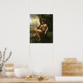 Bacchus, c.1695 (olie op canvas) poster (Keuken)