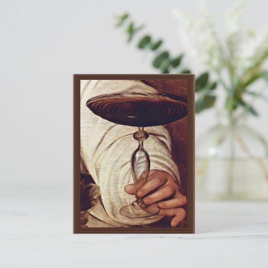 Bacchus, Detail van Michelangelo Merisi da Caravag Briefkaart (Staand voorkant)